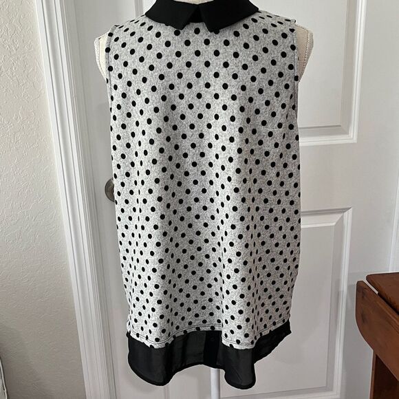 Faith and Joy
Monteau Black/Grey Polka Dot Sweater Peter Pan Collar Sheer - Picture 6 of 7